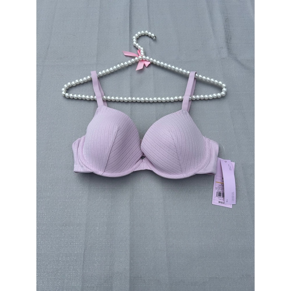 Wild Fable Women Pointelle Lightly Lined Bra 36C Lilac Purple Underwire